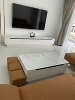 Meuble TV moderne en bois avec ensemble de table basse, rangement, meubles de salon