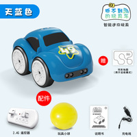 Voiture Électrique à Induction Intelligent Mini Dessin Animé Télécommandée avec Évitement d'Obstacles, Musique Intelligente et Lumières pour Enfants
