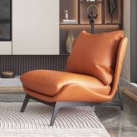 Fauteuil scandinave rétro nordique en métal avec mécanisme inclinable pour salon, utilisation intérieure et extérieure