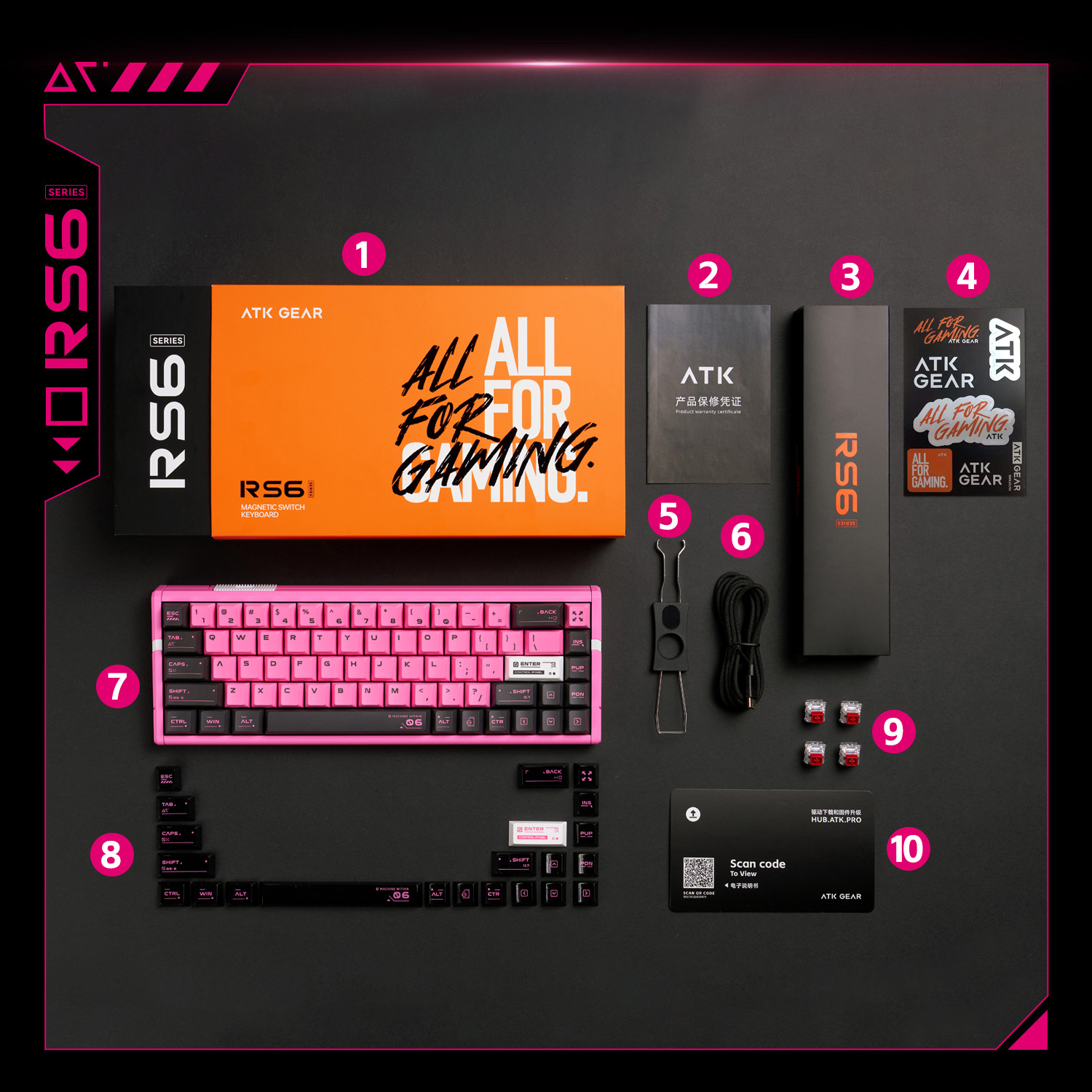 ATK RS6 Series - Ultra CNC Aluminum 8K Low Latency PBT Keycaps