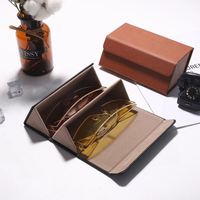 Nouveauté 2021, étui à lunettes pliable en cuir PU à 2/3/4/5/6 emplacements, boîte de rangement pour lunettes de soleil