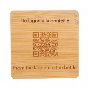 Posavasos Promocional de Bambú con Código QR, en Madera, Venta Caliente - Product Image 2