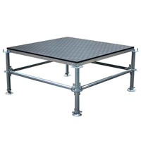 Plateforme de scène en métal fer forgé 4 pieds x 4 pieds, plateforme en acier galvanisé, système de verrouillage à anneaux, en vente