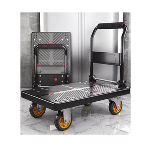Multipurpose 90*60cm 500kg Black Folding Easy <b>Moving</b> Hand Push Cart Platform <b>Trolley</b> for Agriculture - Product Image 1