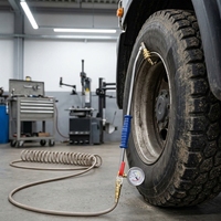 Tige de gonflage mécanique double tête et double usage / Tige de gonflage rapide pour pneus de camions de grande taille ; Valve de gonflage à embout tubulaire