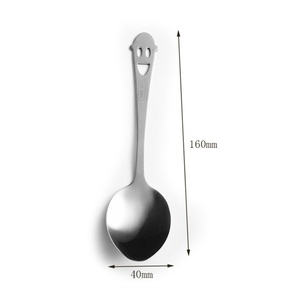 Simple Face Pattern Metal Stainless Steel Dinner <b>Spoon</b> Soup Silver Dessert Coffee Custom <b>Spoon</b> - Product Image 4