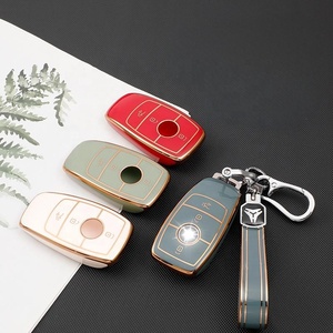 Étui de protection pour clé de voiture en TPU avec bord doré, en gros, pour accessoires intérieurs de voiture de classe C/E/S - Product Image 6