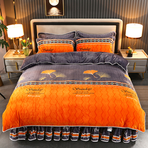 Comforter Bộ Bộ Đồ Giường Sang Trọng Tùy Chỉnh Bộ Đồ Giường Đặt Giá Rẻ Hoa In Ấn Sợi Nhỏ Giường Váy Bộ Đồ Giường Bộ - Product Image 3