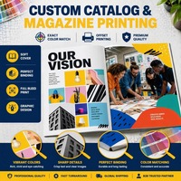 Services d'impression de catalogues et de livres illustrés de haute qualité, avec couverture souple, impression offset, reliure parfaite et conception graphique personnalisée.