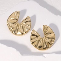 Pendientes chapados en oro de 18 quilates de acero inoxidable, joyería de moda para mujer, venta al por mayor
