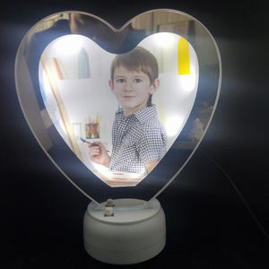 ABS ubs ricarica matrimonio luce a LED personale per bambini regalo casa cornice per foto specchio <span class=keywords><strong>magico</strong></span> a forma di cuore - Product Image 5