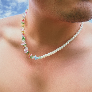 קפוץ צבעוני היפ הופ צבעוני מותאם אישית שרשרת חרוזים לגברים - Product Image 3