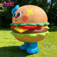 Ballon alimentaire gonflable en forme de hamburger pour la décoration de scène, hamburger gonflable pour les nouveautés de fête