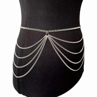 Chaîne de taille brillante à sequins grande taille, ceinture de bikini, chaîne de ventre, bijoux de corps multicouches, chaînes de corps sexy pour femme