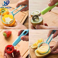 Cuillère à balle multifonction 2-en-1 pour fruits et légumes, outil manuel de qualité alimentaire pour pastèques et fruits du dragon