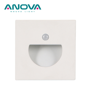 Luz de gabinete con sensor de movimiento LED Luz de paso de escalera LED cuadrada empotrada Mini fija de aluminio inteligente de 1W - Product Image 5