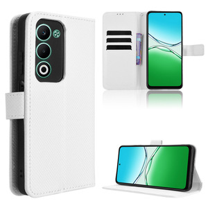 Sang Trọng Mô Hình Kim Cương PU Da Lật Trường Hợp Bìa Shell Với Dây Đeo Tay Chủ Thẻ Wallet Trường Hợp Điện Thoại Cho Oppo A5 5G 4G - Product Image 1