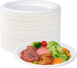 Bandeja para Pizza Desechable Libre de BPA de 12.8'' Compostable de Pulpa de Caña de Azúcar, Plato Grande Biodegradable de Papel al por Mayor - Product Image 1