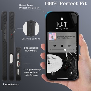 Funda Magnética de Fibra de Carbono con Carga Inalámbrica para <span class=keywords><strong>iPhone</strong></span> <span class=keywords><strong>13</strong></span> 17 <span class=keywords><strong>Pro</strong></span> <span class=keywords><strong>Max</strong></span> Samsung S24 S25 Plus Ultra Google Pixel <span class=keywords><strong>Precio</strong></span> de Fábrica - Product Image 3