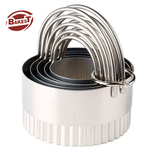 Bakest Set di tagliabiscotti professionale da 5 pezzi tagliabiscotti rotondi in acciaio inossidabile con manico strumenti <span class=keywords><strong>per</strong></span> tagliare la pasta da forno - Product Image 1