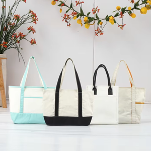 Sac en toile publicitaire portable en coton Xincai avec logo personnalisé, broderie sur fermeture éclair, résistant à l'eau, options de taille et de couleur, poche pour - Product Image 1