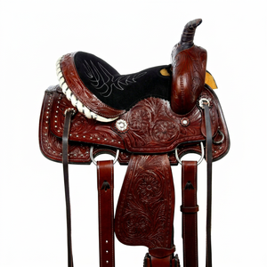 Silla de Montar Premium Ligera de Cuero Genuino para Carreras de Barriles, Rodeo y Espectáculos Ecuestres, Hecha a Mano, de Alta Calidad - Product Image 1