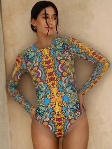<span class=keywords><strong>Costume</strong></span> da Bagno Intero da <span class=keywords><strong>Donna</strong></span> in Rete Trasparente <span class=keywords><strong>a</strong></span> Maniche Lunghe, Personalizzabile, Protezione Solare UPF50+, Alla Moda ed Elegante - Product Image 4