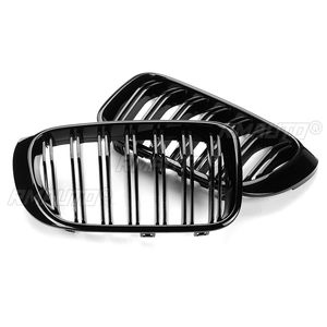 2X Rejilla Delantera Estilo M para Coche, Malla de Rejilla con Tira Decorativa, Cubierta Negra Brillante de Doble Línea para BMW X3 X4 F25 F26 2014 2015 2016 2017 - Product Image 3