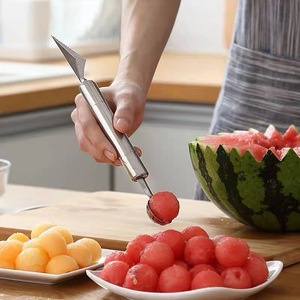 Juego de herramientas para tallar melón y frutas de acero inoxidable, 2 piezas, para sandía y plato de frutas - Product Image 5