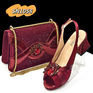Conjunto de Zapatos y Bolso Italianos 2025 con Piedras Inmyshop, Zapatos de Tacón Alto, Nuevos Estilos, Zapatos Italianos de Plataforma para Mujer para Navidad - Product Image 5