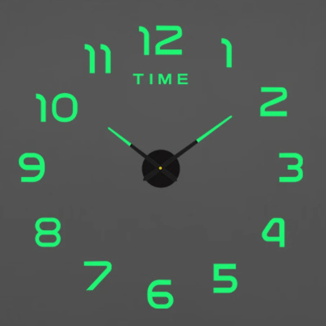DIY Wall Clock 40cm/16'' Frameless Modern 3D Wall Clock Mirror Sticker Clock for Home Office Hotel Restaurant School Decoration