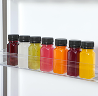 Botol jus plastik bening kecil, 2oz dengan tutup untuk cairan dapat digunakan kembali, botol susu jahe, wadah minuman, anti bocor