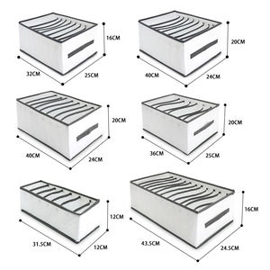 Organizadores de ropa de armario Malla 6 rejillas apilables para pantalones Camiseta Vestido Contenedor de almacenamiento blanco - Product Image 6