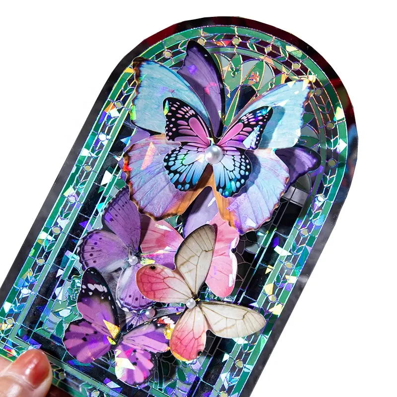 Yuxian Phantom bướm blot vỏ ánh sáng Sticker gói Mini đầy màu sắc bướm trường hợp điện thoại sổ lưu niệm trang trí cắt dán dán