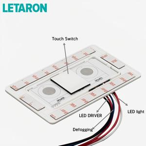 Interruptor Táctil para Espejo, Diseño Super Delgado, Una Tecla, 6.5mm, DC12/24V, 5000mA, Sensor Táctil con Control de Intensidad - Product Image 2