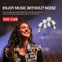 Bouchons d'oreilles de concert haute fidélité 23 dB CE avec étui, réduction du bruit, pour musiciens, festivals, DJ, boîtes de nuit, batteurs
