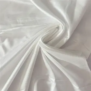 Factory Wholesale Soft Oganic Mulberry Silk Cotton Satin Fabric 16m/m 140cm Natural White Shiny for Lady Men Cloth Lining