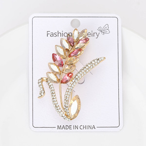 Espumante Rhinestone Orelha de Trigo Broches para Mulheres Unisex Botânico Pins Casual Acessórios Do Partido Presentes (BR168) - Product Image 6