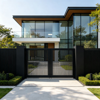 Portail coulissant vertical en aluminium, design moderne, thermolaqué, pour entrée de villa, maison, jardin, sécurité