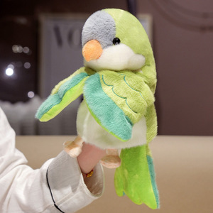 Pappagallo uccello mano pupazzo giocattolo di peluche giocattoli di peluche bambola di pezza ventriloquismo con bocca grande regalo di compleanno per bambina per bambini - Product Image 6