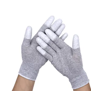 CONCO ESD Nylon Glove With Carbon Fiber PU Fingertip Palm Coating Gloves