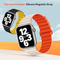 Correa de Reloj de Silicona de Doble Color Magnética con Doble Articulación, Compatible con Todas las Series de Relojes, Moderna