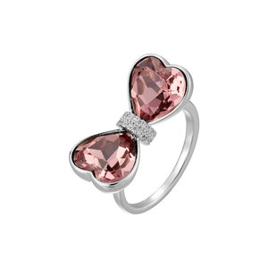 Crystal Heart Bow <b>Open</b> <b>Ring</b> Adjustable Index Finger <b>Ring</b> Fashionable Luxurious Party Jewelry - Product Image 5