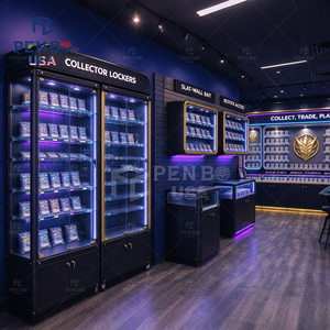 Vitrine de présentation de cartes à collectionner personnalisées, cartes gradées et cartes sportives pour les magasins, avec éclairage LED et portes verrouillables - Product Image 2