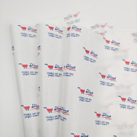 Papier d'emballage kraft blanc imprimé sur mesure 30g 50x70cm non couché imprimé offset recyclable pour vêtements et cadeaux
