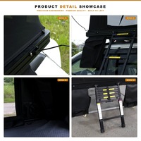 Carpa de Techo Rígida de Aluminio 210 x 130cm con Apertura Hidráulica Automática, Colchón Integrado, 4 Estaciones, para SUV, OEM