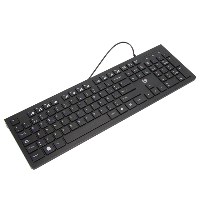 VCOM 104 Keys Wired Keyboard French Spanish English Layout ABS for Computer Office Home Job