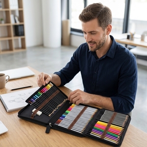 <span class=keywords><strong>ชุด</strong></span>ดินสอระบายสีสำหรับ<span class=keywords><strong>ผู้ใหญ่</strong></span>ชุดดินสอสีน้ำ74ชิ้นสำหรับเป็นของขวัญสำหรับเด็ก - Product Image 6