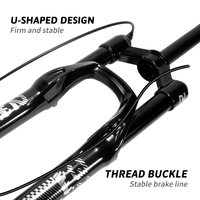 Fourche à air TOSEEK pour VTT 26, 27,5, 29 pouces, tige conique avec verrouillage à distance par câble, 100x9mm, en alliage, pour cyclistes de course