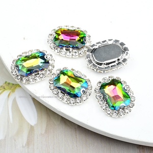 Bottoni in Strass Rettangolari con Fondo Piatto, Decorazioni con Cristalli Diamantati da Cucire, Strass in Vetro per <span class=keywords><strong>Abbigliamento</strong></span> e Bouquet da Sposa - Product Image 4